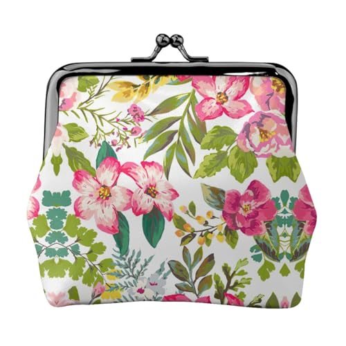 Kleine Münzbörse mit Hibiskusblumen-Druck, leichte Reisebrieftasche für Sightseeing-Touren und Einkaufstouren, Schwarz , Einheitsgröße, Münztasche von MDATT