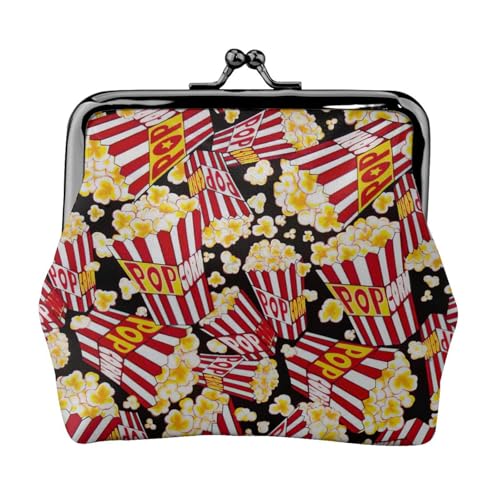 Kleine Münzbörse mit Popcorn-Druck, leichte Reisebrieftasche für Sightseeing-Touren und Einkaufstouren, Schwarz , Einheitsgröße, Münztasche von MDATT