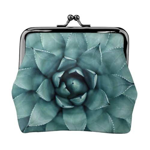 Kleine Münzbörse mit Sukkulenten-Druck, leichte Reisebrieftasche für Sightseeing-Touren und Einkaufsbummel, Schwarz , Einheitsgröße, Münztasche von MDATT