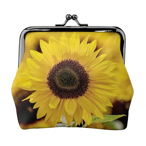 Kleine Münzbörse mit blühendem Sonnenblumen-Druck, leichte Reisebrieftasche für Sightseeing-Touren und Einkaufsbummel, Schwarz , Einheitsgröße, Münztasche von MDATT