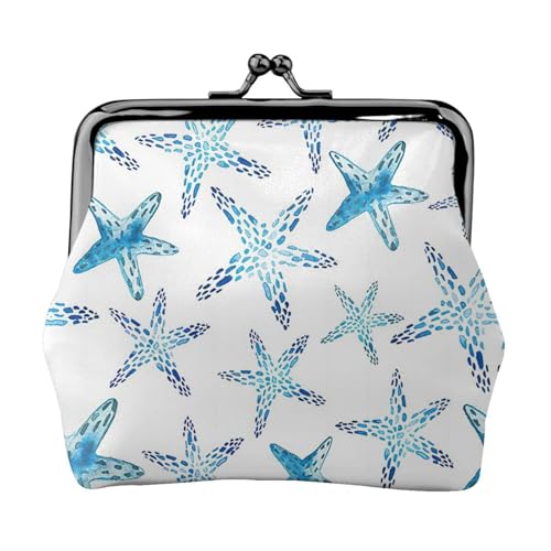 Kleine Münzbörse mit niedlichem Seestern-Druck, leichte Reisebrieftasche für Sightseeing-Touren und Einkaufsbummel, Schwarz , Einheitsgröße, Münztasche von MDATT