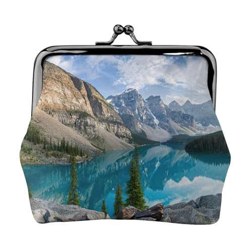 Kleine Münzbörse mit schönem Bergdruck, leichte Reisebrieftasche für Sightseeing-Touren und Einkaufsbummel, Schwarz , Einheitsgröße, Münztasche von MDATT