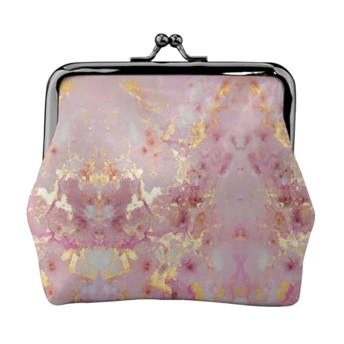 Kleine Münzgeldbörse, rosa Marmor-Textur, leichte Reisebrieftasche für Sightseeing-Touren und Einkaufsbummel, Schwarz , Einheitsgröße, Münztasche von MDATT