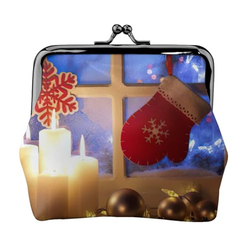 Kleine Münzgeldbörse mit Aufschrift "Merry Christmas", leichte Reisebrieftasche für Sightseeing-Touren und Einkaufstouren, Schwarz , Einheitsgröße, Münztasche von MDATT