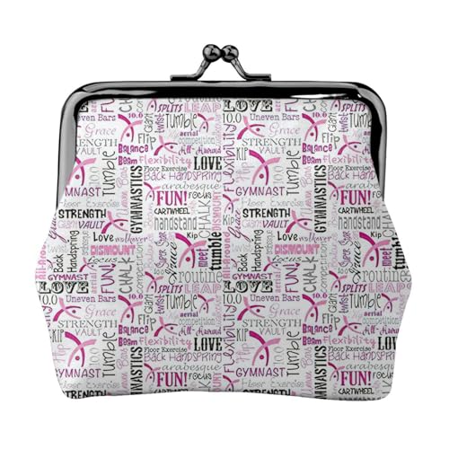 Kleine Münzgeldbörse mit Gymnastik-Motiv, leichte Reisebrieftasche für Sightseeing-Touren und Einkaufstouren, Schwarz , Einheitsgröße, Münztasche von MDATT