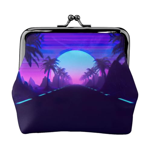 Kleine Münzgeldbörse mit Musik, Sommer, Strand, leichte Reisebrieftasche für Sightseeing-Touren und Einkaufstouren, Schwarz , Einheitsgröße, Münztasche von MDATT