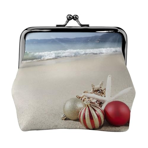 Kleine Münzgeldbörse mit Weihnachtsmotiv, leichte Reisebrieftasche für Sightseeing-Touren und Einkaufstouren, Schwarz , Einheitsgröße, Münztasche von MDATT