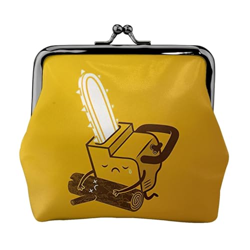 Kleine Münzgeldbörse mit niedlichem weinendem Kettensägen-Druck, leichte Reisebrieftasche für Sightseeing-Touren und Einkaufsbummel, Schwarz , Einheitsgröße, Münztasche von MDATT