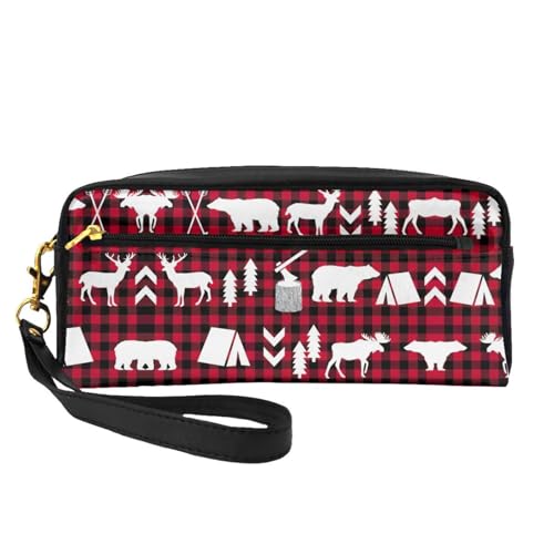 Kosmetiktasche für Damen, Kuhhbaum, Weihnachten, mit zwei Taschen, für den täglichen Gebrauch, Schwarz , Einheitsgröße, Kosmetiktasche von MDATT