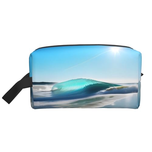 Kosmetiktasche für Damen, Motiv: Himmelswelle, kleine Make-up-Tasche für Geldbörse, Make-up-Tasche, Reise-Make-up-Tasche mit Reißverschluss, Clear Sky Wave Beach, Einheitsgröße von MDATT