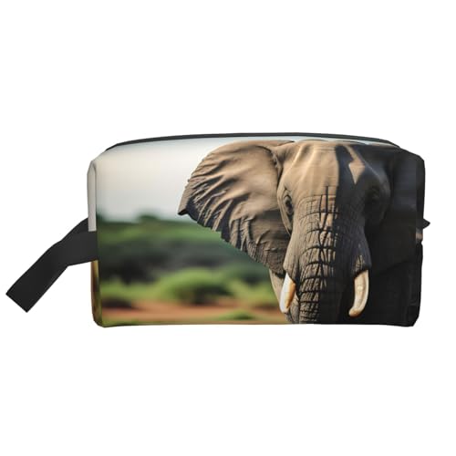 Kosmetiktasche für Damen, Motiv: afrikanischer Elefant, kleine Make-up-Tasche für Geldbörse, Make-up-Tasche, Reise-Make-up-Tasche mit Reißverschluss, Afrikanischer Elefant, Einheitsgröße von MDATT