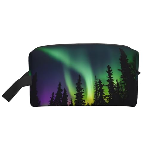 Kosmetiktasche für Damen, Motiv: dunkle Nordlichter, kleine Make-up-Tasche für Geldbörse, Make-up-Tasche, Reise-Make-up-Tasche mit Reißverschluss, Aufdruck "Dark Northern Lights", Einheitsgröße von MDATT