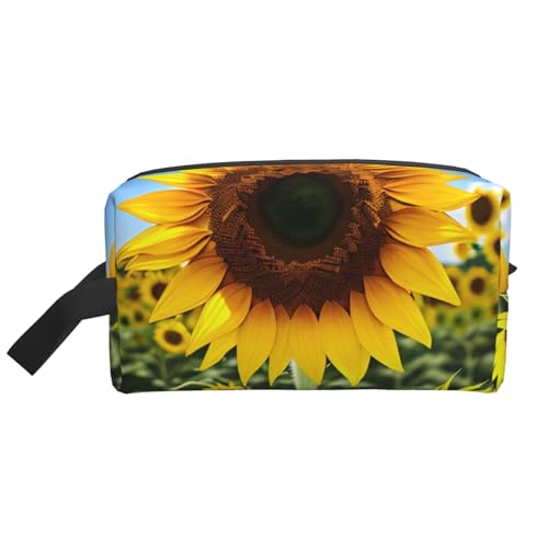 Kosmetiktasche für Damen, Motiv: gelbe Sonnenblume, kleine Make-up-Tasche für Geldbörse, Make-up-Tasche, Reise-Make-up-Tasche mit Reißverschluss, Gelbe Sonnenblume, Einheitsgröße von MDATT