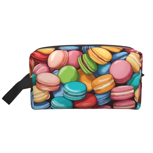 Kosmetiktasche mit Makronenkeksgeschmack für Damen, kleine Make-up-Tasche für Geldbörse, Make-up-Tasche, Reise-Make-up-Tasche mit Reißverschluss, Macaron Biscuit Flavored, Einheitsgröße von MDATT