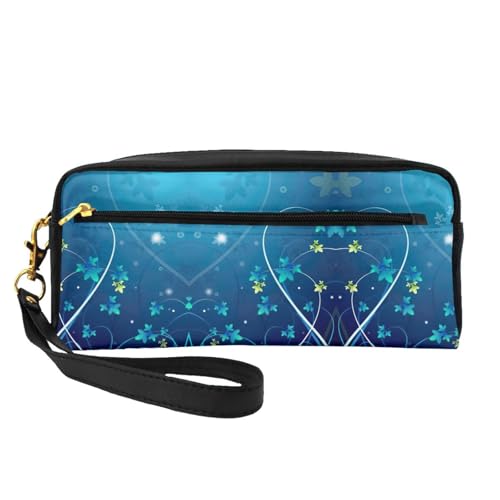 Kosmetiktasche mit Mini-Blumenmuster, für Reisen, mit zwei Taschen, für den täglichen Gebrauch, Kosmetik, Zubehör, Organizer, Blau, Schwarz , Einheitsgröße, Kosmetiktasche von MDATT