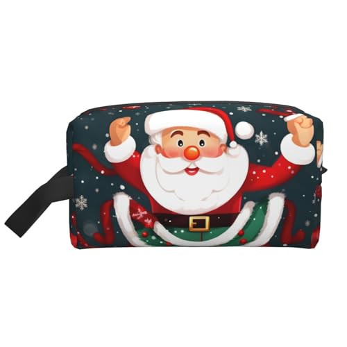 Kosmetiktasche mit Weihnachtsmannmotiv für Damen, kleine Make-up-Tasche für Geldbörse, Make-up-Tasche, Reise-Make-up-Tasche mit Reißverschluss, Merry Christmas Santa Claus, Einheitsgröße von MDATT