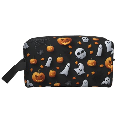 Kosmetiktasche mit niedlichem Halloween-Muster, kleine Make-up-Tasche für Geldbörse, Make-up-Tasche, Reise-Make-up-Tasche mit Reißverschluss, Niedliches Halloween-Muster, Einheitsgröße von MDATT