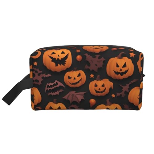 Kosmetiktasche mit niedlichem Halloween-Muster, kleine Make-up-Tasche für Geldbörse, Make-up-Tasche, Reise-Make-up-Tasche mit Reißverschluss, Niedliches Halloween-Muster 2, Einheitsgröße von MDATT