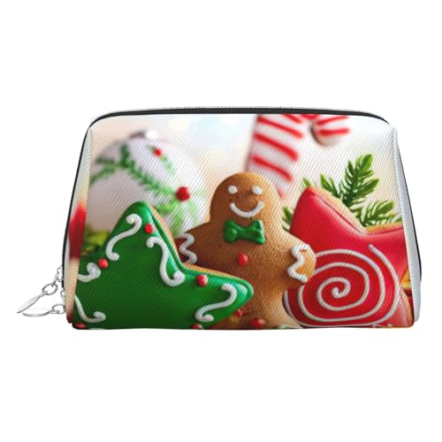 Lebkuchenmann-Süßigkeiten-Reise-Make-up-Organizer, tragbare Kulturtasche für Damen, silber, Einheitsgröße, Kulturbeutel von MDATT