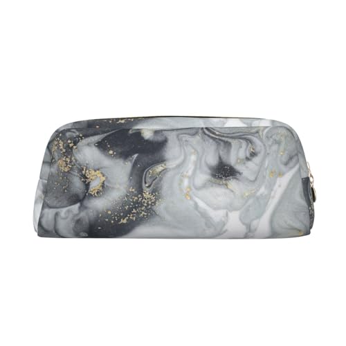 Luxuriöses Federmäppchen mit Marmordruck, niedliches Leder-Federmäppchen für Studenten, Reißverschlusstasche für Stifte, Bleistifte, Marker, gold, Einheitsgröße, Kosmetiktasche von MDATT