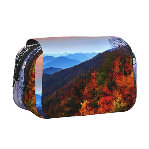 MDATT Blue Ridge Mountains Federmäppchen für Erwachsene, langlebige Stifte-Tragetasche, Schwarz , Einheitsgröße, Taschen-Organizer von MDATT