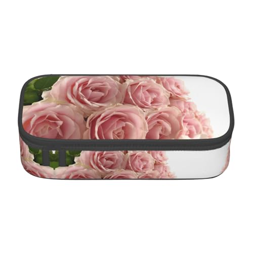 MDATT Buntes Federmäppchen mit Reißverschlussfach für Büro, Reisen, reflektierender Gitarrendruck, Rosa Rosen 2, Einheitsgröße, Taschen-Organizer von MDATT