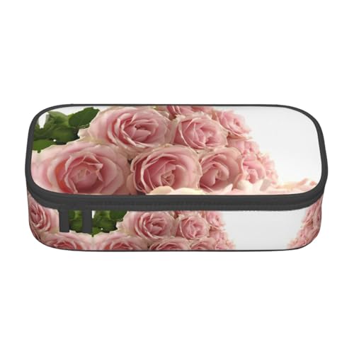 MDATT Buntes Federmäppchen mit Reißverschlussfach für Büro, Reisen, reflektierender Gitarrendruck, Rosa Rosen1, Einheitsgröße, Taschen-Organizer von MDATT