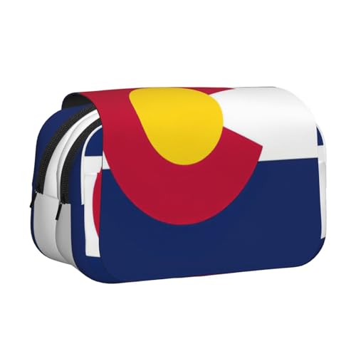 MDATT Colorado Federmäppchen mit Staatsflaggen-Druck für Erwachsene, langlebige Stift-Tragetasche, Schwarz , Einheitsgröße, Taschen-Organizer von MDATT