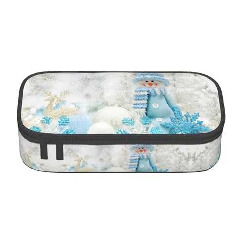 MDATT Farbenfrohes Federmäppchen mit Reißverschlussfach für Büro, Reisen, mit Liebe-Strand-Aufdruck, Happy Snowman, Einheitsgröße, Taschen-Organizer von MDATT