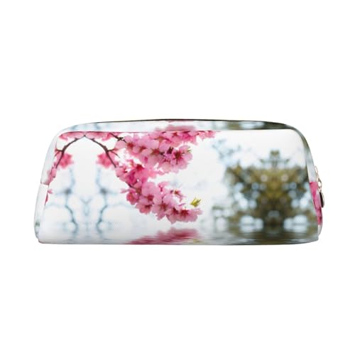 MDATT Feder-Natur-Druck, niedliches Federmäppchen aus Leder für Studenten, Reißverschlusstasche für Stifte, Bleistifte, Marker, gold, Einheitsgröße, Kosmetiktasche von MDATT