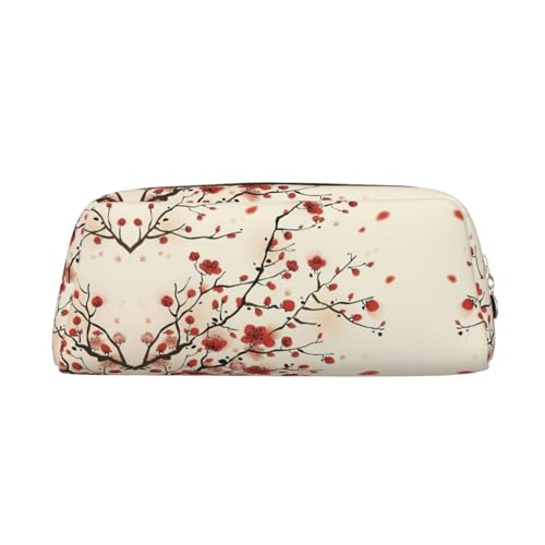 MDATT Federmäppchen aus Leder mit japanischem Blumendruck, Blumendruck, für Studenten, Reißverschlusstasche für Stifte, Bleistifte, Marker, gold, Einheitsgröße, Kosmetiktasche von MDATT