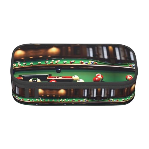 MDATT Federmäppchen für Billardschule, mehrere Fächer, niedliches tragbares Stifteetui, Stifteetui für Schule, Büro, Schwarz , Einheitsgröße, Taschen-Organizer von MDATT