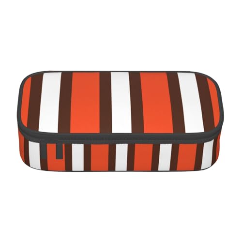 MDATT Federmäppchen für Schule, Büro, Orange und Weiß, gestreift, mit mehreren Schlitzen, niedliches tragbares Federmäppchen, Schwarz , Einheitsgröße, Taschen-Organizer von MDATT