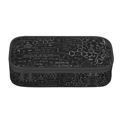 MDATT Federmäppchen für Schule, abstrakte Wissenschaft, Chemie, mehrere Schlitze, niedliches tragbares Stifteetui, Stifteetui für Schule, Büro, Schwarz , Einheitsgröße, Taschen-Organizer von MDATT