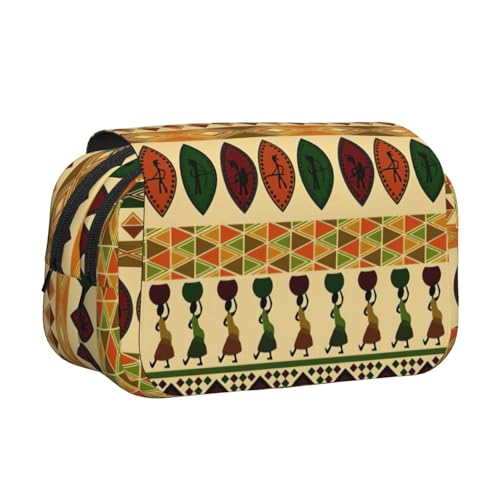 MDATT Federmäppchen im Bohemia-Stil, traditionelles afrikanisches Muster, für Erwachsene, langlebige Stifte-Tragetasche, Schwarz , Einheitsgröße, Taschen-Organizer von MDATT