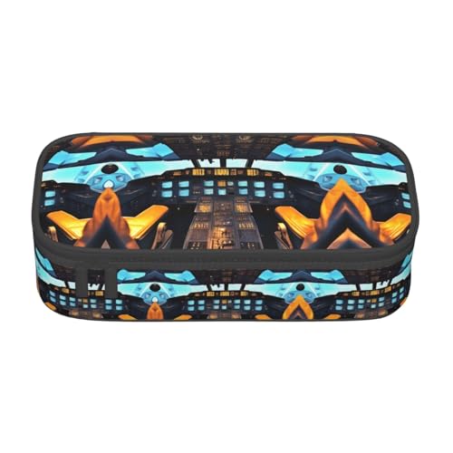 MDATT Federmäppchen im Flugzeug-Cockpit, Federmäppchen mit mehreren Schlitzen, niedliches tragbares Stifteetui, Stifteetui für Schule, Büro, Schwarz , Einheitsgröße, Taschen-Organizer von MDATT