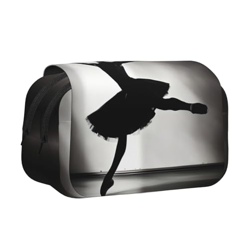 MDATT Federmäppchen mit Ballerina-Tanzdruck, für Erwachsene, langlebige Stift-Tragetasche, Schwarz , Einheitsgröße, Taschen-Organizer von MDATT