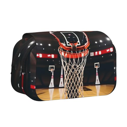 MDATT Federmäppchen mit Basketballdruck für Erwachsene, langlebige Stift-Tragetasche, Schwarz , Einheitsgröße, Taschen-Organizer von MDATT