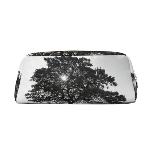 MDATT Federmäppchen mit Baumkunstdruck, niedliches Leder-Federmäppchen für Studenten, Reißverschlusstasche für Stifte, Bleistifte, Marker, gold, Einheitsgröße, Kosmetiktasche von MDATT