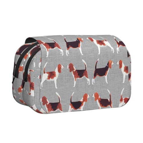 MDATT Federmäppchen mit Beagle-Muster für Erwachsene, langlebige Stift-Tragetasche, Schwarz , Einheitsgröße, Taschen-Organizer von MDATT