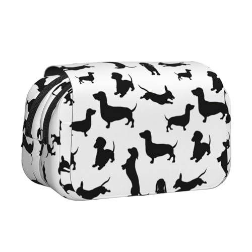 MDATT Federmäppchen mit Dackel-Motiv, für Erwachsene, strapazierfähig, Schwarz, Schwarz , Einheitsgröße, Taschen-Organizer von MDATT