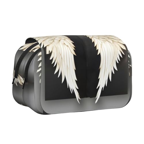 MDATT Federmäppchen mit Engelsfeder-Druck, für Erwachsene, langlebige Stift-Tragetasche, Schwarz , Einheitsgröße, Taschen-Organizer von MDATT