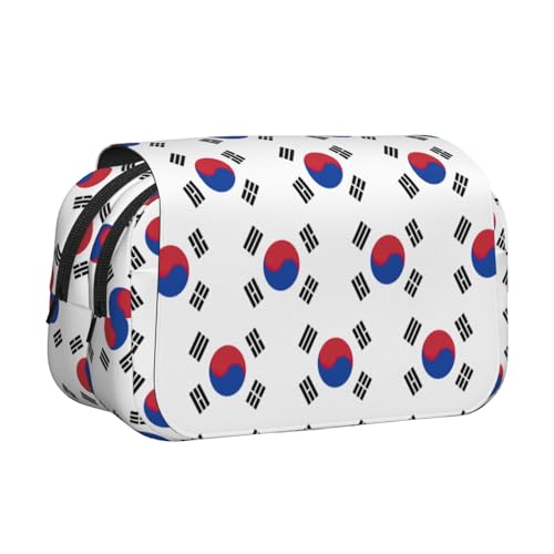 MDATT Federmäppchen mit Flagge der Republik Korea, bedruckt, für Erwachsene, langlebige Stift-Tragetasche, Schwarz , Einheitsgröße, Taschen-Organizer von MDATT