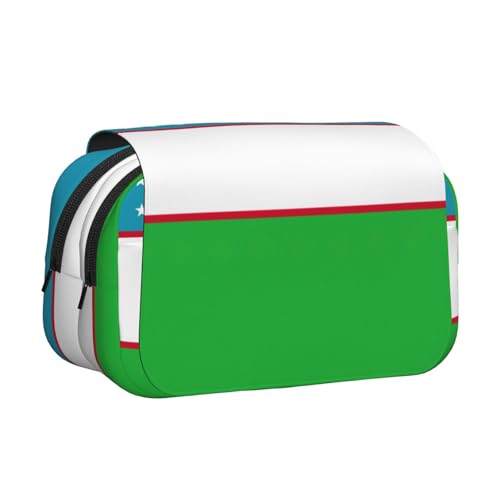 MDATT Federmäppchen mit Flagge der Republik Usbekistan, bedruckt, für Erwachsene, langlebige Stift-Tragetasche, Schwarz , Einheitsgröße, Taschen-Organizer von MDATT