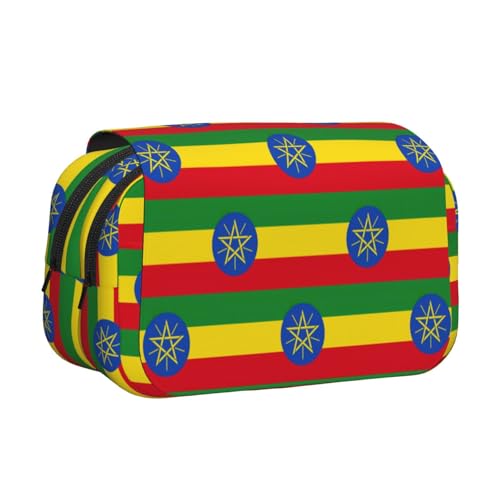 MDATT Federmäppchen mit Flagge von Äthiopien für Erwachsene, langlebige Stift-Tragetasche, Schwarz , Einheitsgröße, Taschen-Organizer von MDATT