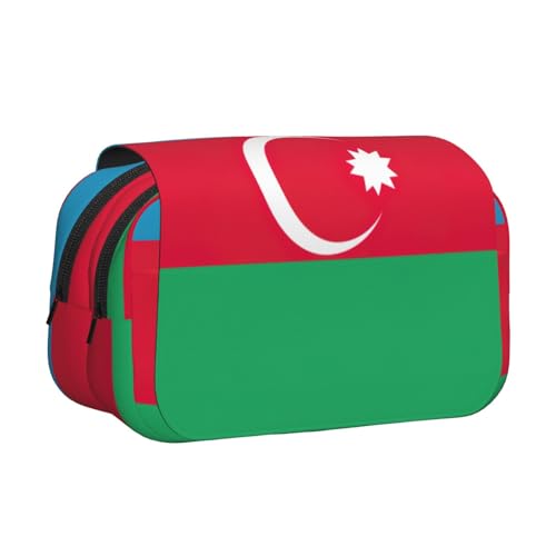 MDATT Federmäppchen mit Flagge von Aserbaidschan für Erwachsene, langlebige Stift-Tragetasche, Schwarz , Einheitsgröße, Taschen-Organizer von MDATT