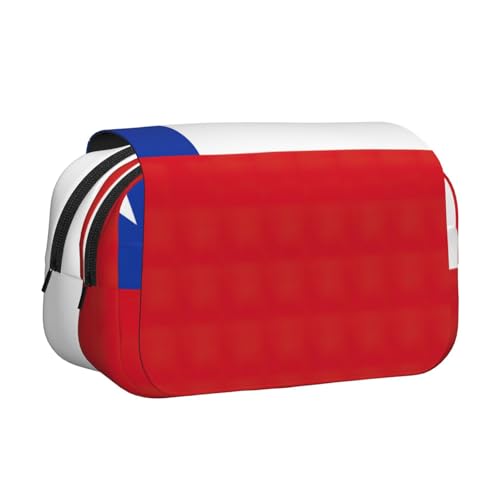 MDATT Federmäppchen mit Flagge von Chile für Erwachsene, langlebige Stift-Tragetasche, Schwarz , Einheitsgröße, Taschen-Organizer von MDATT