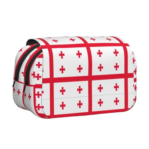 MDATT Federmäppchen mit Flagge von Georgia, für Erwachsene, langlebige Stifte-Tragetasche, Schwarz , Einheitsgröße, Taschen-Organizer von MDATT