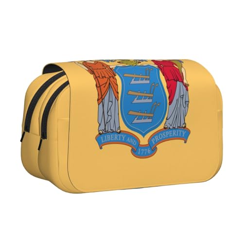 MDATT Federmäppchen mit Flagge von New Jersey, für Erwachsene, langlebige Stift-Tragetasche, Schwarz , Einheitsgröße, Taschen-Organizer von MDATT