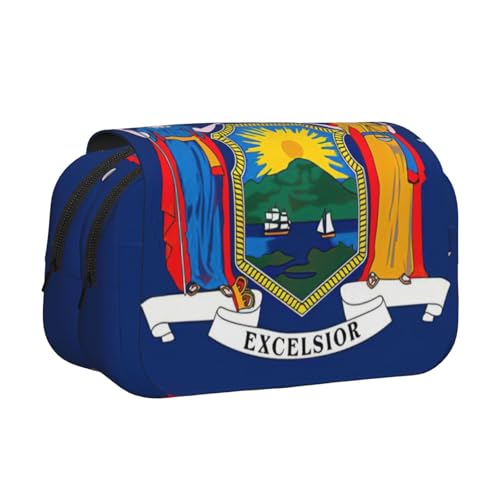 MDATT Federmäppchen mit Flagge von New York, für Erwachsene, langlebige Stifte-Tragetasche, Schwarz , Einheitsgröße, Taschen-Organizer von MDATT